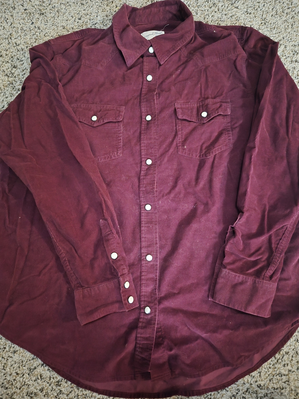 Universal Thread Men's Burgundy Corduroy Button-Down Shirt